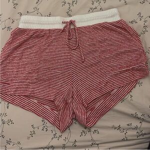 Red and White Striped Shorts